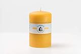 This is our grand 3.1"x5" Smooth Finish Candle. This 100% beeswax candle burns for approximately 125 hours. CANDLE CARE: This candle is perfect for burning 3+ hours (at least) at a time and requires a heat resistant plate. As the candle melts, a pool...