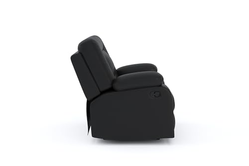 Image of Amazon Brand - Solimo Elysium | Single Seater Sofa Recliner | Manual Recliner (Leatherette Black)