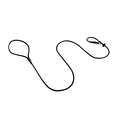 Dog & Field Signature - Guinzaglio antiscivolo per cani, leggero, 1,25 m, con tappo in gomma scorrevole per addestramento, non necessita di collare o imbracatura (nero)