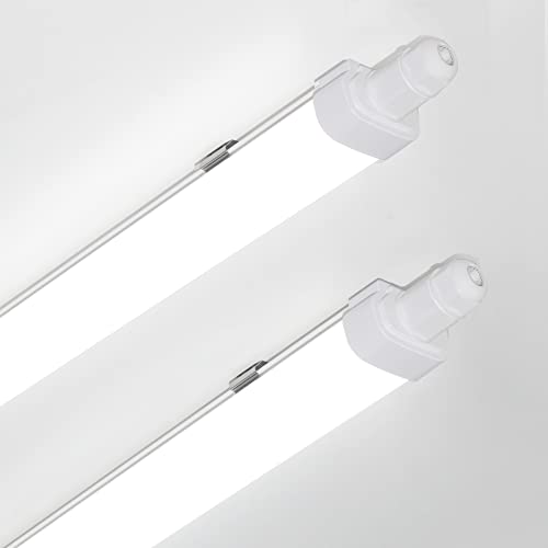 Lot de 2 Reglette LED 120cm avec connecteur à vis intégré 30W 3420lm IP65 6500K Eclairage pour Garage, Bureau