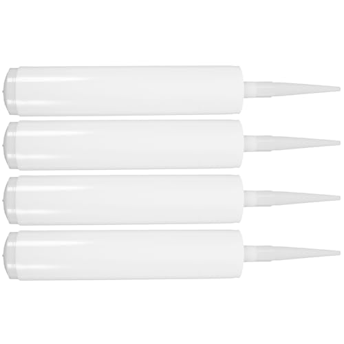 Housoutil 4 tubos de sellador vacíos cartucho recargable para grietas azulejos y reparaciones