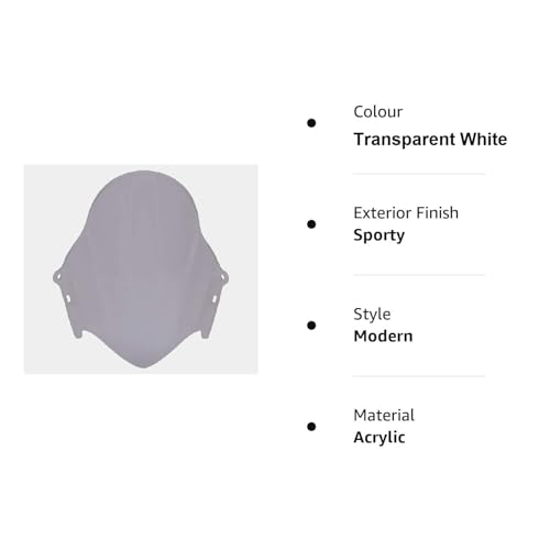 Image of Gixxer SF DB Visor Windshield Wind Deflector Transparent White Color