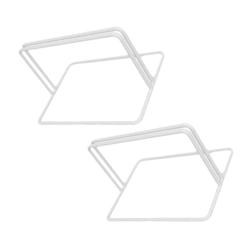 MAGICLULU Bases Divisorias de Hierro para Congelador y Frigorífico, 2 Unidades Pequeñas Blancas, Base Separadora Estable y Organizadora para Estantes, Accesorio Práctico para Cocina