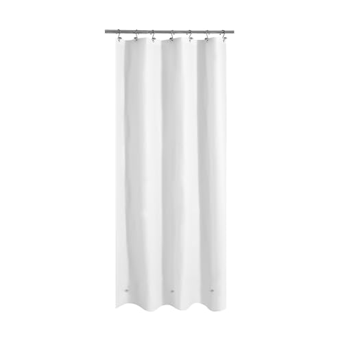 Image of Mrs Awesome Stall Shower Curtain Liner 36x72, PEVA Plastic Shower Liner for Bathroom Lightweight & Waterproof, 36 x 72, White