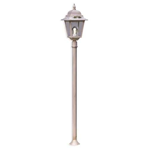 Lampe de sol Gorizia A108 lampadaire design blanc fumé or 1 lumière