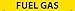 NMC A1113Y Pipemarkers Sign, Legend "Fuel Gas", 14" Length x 2" Height, 1-1/4" Letter Size, Pressure Sensitive Vinyl, Black on Yellow (Pack of 25)