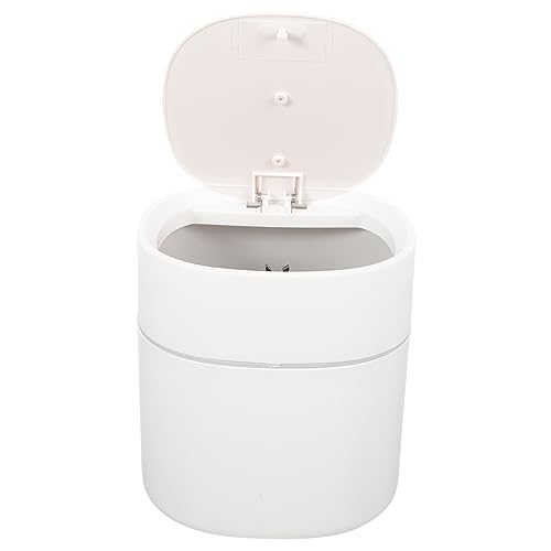Papelera de escritorio rectangular blanca pequeña
