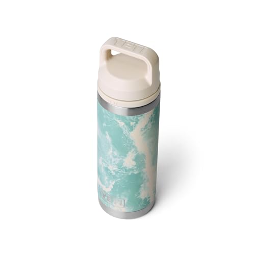 Image of YETI Rambler 18 oz Bottle, Leakproof, Vacuum Insulated, Stainless Steel with Chug Cap, Sea View