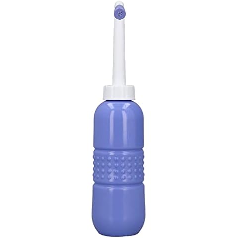 RiToEasysports 650ML Portable Handheld Bidet, Strong Elasticity Water Bottle Sprayer Travel Bidet Bottle with Two Nozzles(Blue) Pregnant Women Daily Care Maternity Cover