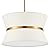 ELYCCUPA Modern Chandelier with Off-White Fabric Shade and Brass Finished Adjustable Pendant Light for Kitchen Island Living Room Bedroom Hallway, E26, Dia 18 Inch, UL Listed