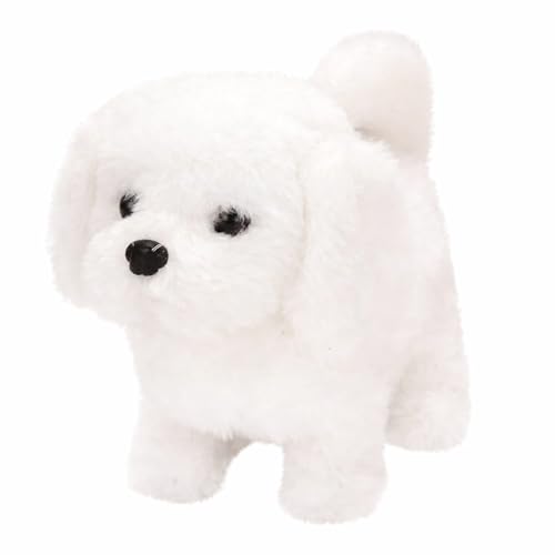 Image of Interactive Dog Toy for Kids Sound Plush Puppy Pat Touch Barking Soft Toy Gift for Boys Girls (White Dog)