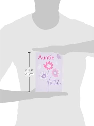 Traditional Birthday Card Auntie - 7 x 5 inches - Piccadilly Greetings, purple|pink|white|peach