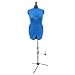 Dritz 20406 My Double Deluxe Dress Form with Tri-Pod Stand Adjustable Up to 70" Shoulder Height, Medium, Blue Sapphire