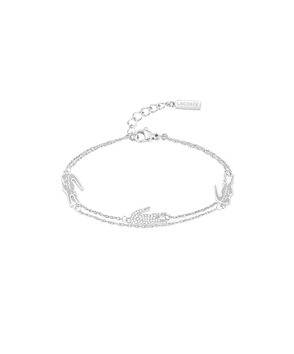 Lacoste Crocodile - Cord and Chain Bracelet for Women - Stainless Steel Jewelry, Adjustable Design - Iconic Style, Striking Collection - Gift for Her