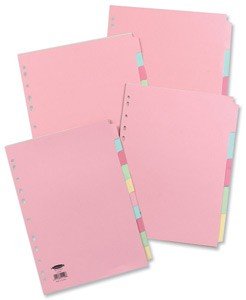 Image of Concord Commercial Subject Dividers Extra Wide 5-Part A4 Assorted Ref 51399