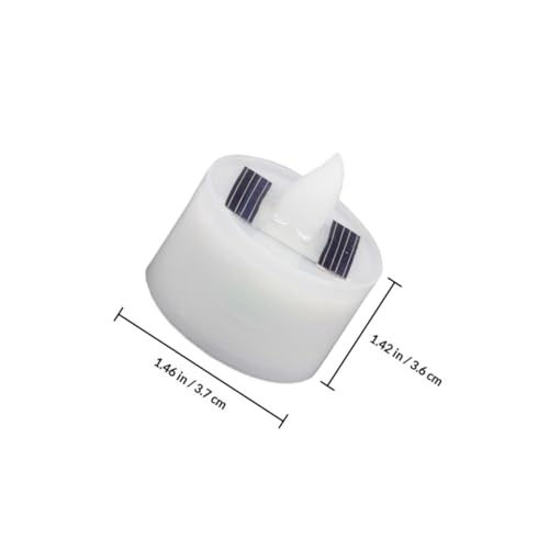 Lámparas de vela LED solares amarillas con efecto parpadeante resistente al agua pack de 6 2