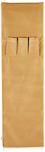 Amazon Brand - Solimo 1-Door Foldable Wardrobe, 4 Racks, BeigePlastic, 71 x 44 x 150 Centimeters