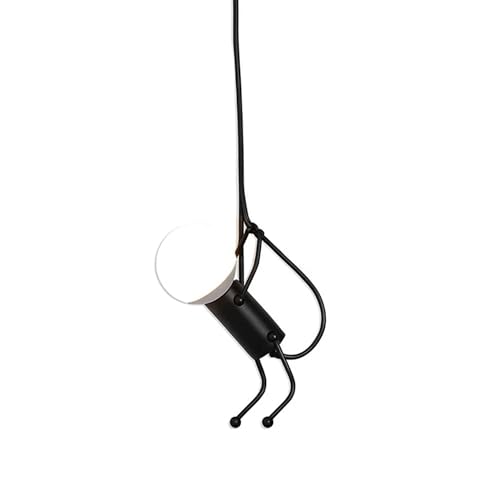 B·LED BARCELONA LED - Lámpara Colgante de techo Doll Negra con Enchufe y Cable Largo Ajustable. Casquillo E27 – Estilo Nórdico con Interruptor, para Dormitorio, Salón o Local