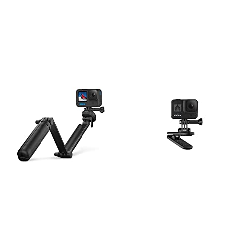 GoPro 3-Way 2.0 Trépied/Poignée/Bras Black & Clip magnétique pivotant – Accessoire Officiel GoPro, Noir, ATCLP-001