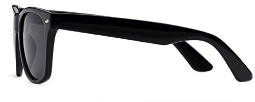 Kids Children's 80'S Classic Retro Horn Rimmed Sunglasses (Black) #TOP2