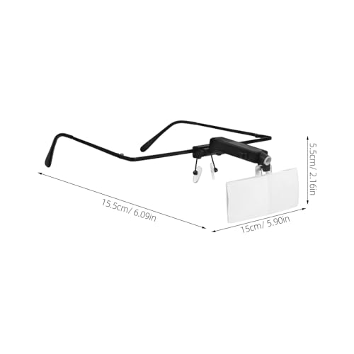 PACKOVE Loupe Lunettes de Lecture Lumineuse avec LED, Lentille en Verre Haute Définition, Portée Tête Réglable, pour Réparation Circuits et Travaux Manuels – vue 2