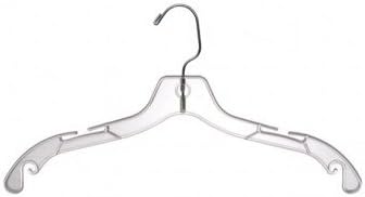 Only Hangers Clear 17" Top Hanger (Pack of 100)