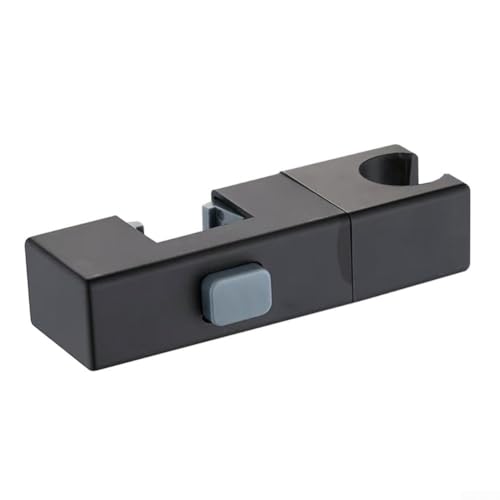 Soporte rectangular para cabezal de ducha con soporte giratorio ajustable, soporte de plástico ABS para tubo cuadrado de 30 x 18 mm, fácil instalación para actualización de baño (negro)