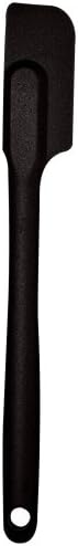 Mastrad Silicone Slim Spatula - Non-Stick Rubber Spatula - Soft Grip And Slender Design Great For Jars, Blenders, Small Containers and More (Black)
