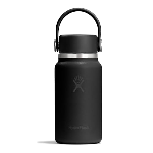Hydro Flask – Micro Hydro 200 ml (6.7 oz) – Leakproof, Insulated Mini Flask with Clip-On Strap – Cold & Hot Up to 7 Hrs – Compact & Durable – Black