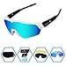 GIEADUN Polarized Sports Sunglasses UV400 Protection Cycling Glasses With 5 Interchangeable Lenses for Cycling, Baseball,Fishing, Ski Running,Golf 69 characters left(White Black)