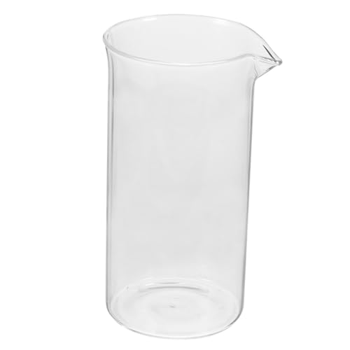 DINHEAROM Taza de Vidrio para Prensa Francesa 600 Ml Filtro y Asa de Madera, Accesorio Resistente al Calor para Cafetera de Émbolo, Vaso Multifuncional para Café Espresso y Té