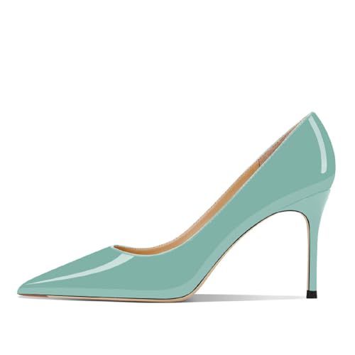 Fravonkass Women's Sexy Pointed Closed Toe Stiletto Heel Pumps 3.35Inch/8.5cm