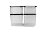 Für den Trockenvorrat Tupperware Eidgenosse 4,0 L (2) + 2,6 L (2) schwarz Quadratisch Vorrat Modular