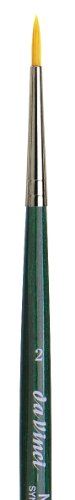 Image of da Vinci Watercolor Series 5570 CosmoTop Nova Paint Brush, Round Synthetic with Short Green Handle, Size 2 (5570-2)