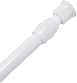 AUTUUCKEE Extendable Curtain Rod, Telescopic Curtain Rod, Tension Pole For Shower Curtains Dia 1.3 cm(White 55-90cm)