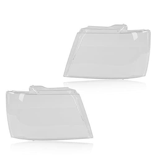 CNNELL Headlights Lens Cover Compatible with Chevy Tahoe Suburban 2007-2014 Headlight Cover Clear Lens GM2503263 GM2502263 20675500 20675600