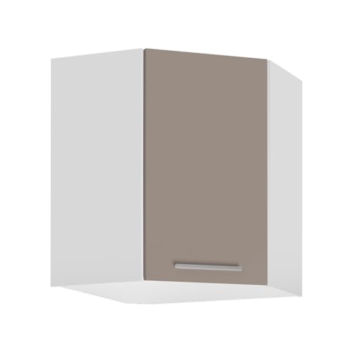 Deconation Meuble Haut d'angle De Cuisine Salma - Taupe/Blanc - L 60 X H 72 Cm