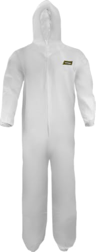 Ironwear 1620 White Disposable Coveralls Polyethylene Polypropylene Suit for Painters | Protective | Zippered | Elastic Wrists