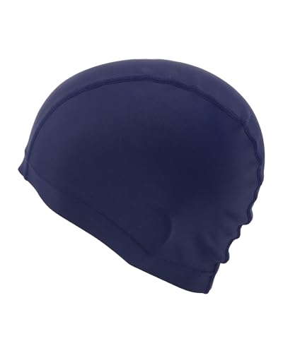 Gorro Natación Tela - Gorro Piscina Tela para Mujer Hombre Adulto y Adolescentes (Azul Marino)