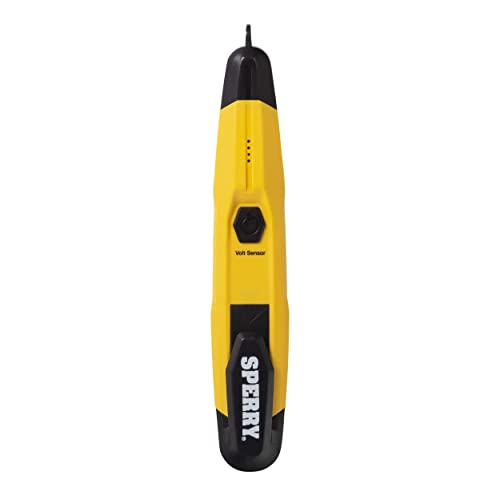 Sperry Instruments VD6508 Detector with Flashlight,cETLus Listed Lifetime, Warranty, 1, 5 Clams/Master Non-Contact Voltage Tester, Yellow (Renewed)