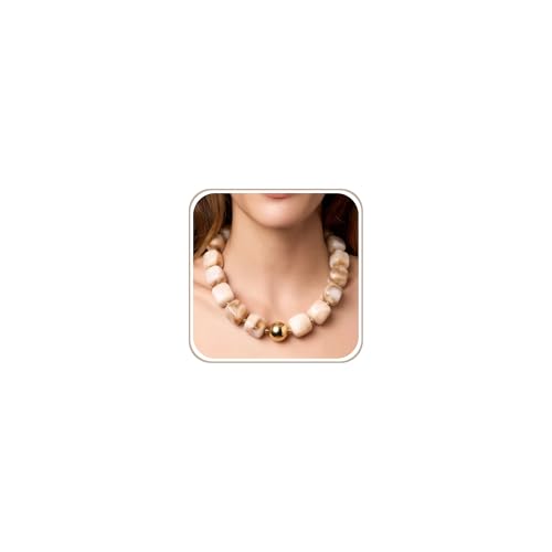 Collier épais femme ras de cou perles acryliques tendance été multicolore