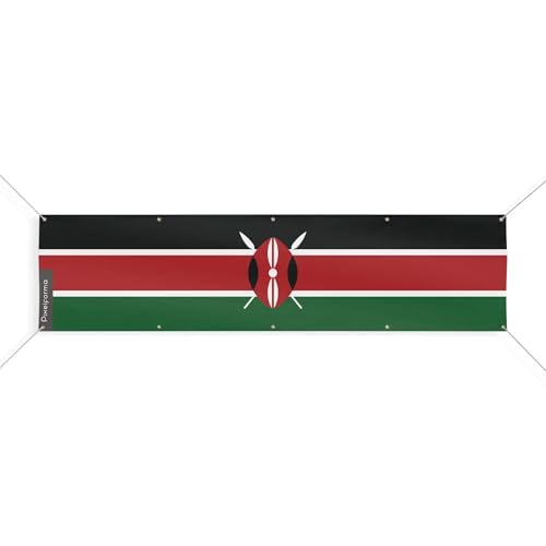 Drapeau du Kenya 10 oeillets grand format 150x600cm pavillon XL extérieur