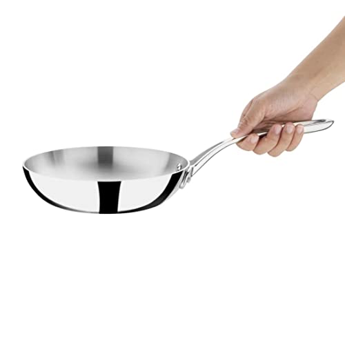Vogue Stainless Steel & Aluminium Tri-Wall Frying Pan 20cm - All Hobs Including Induction, Suitable for Everyday Use FS668 - Image 2