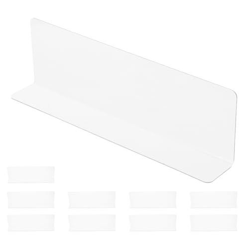 STOBAZA 10pcs Clear Shelf Dividers: L Shaped Transparent Shelf Dividing Board Plastic Divider for Organization Baffles Closet