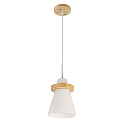 Suspension E27 bois massif et verre single head design scandinave
