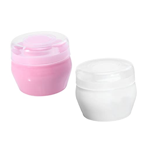Toyvian 2 Conjuntos De Puff De Pelúcia Para Bebê Puff De Pó De Corpo Recipiente Transparente Recipie