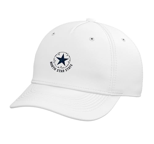 North Star State Pride Minnesota Emblem Adjustable Printed Baseball Hat, White