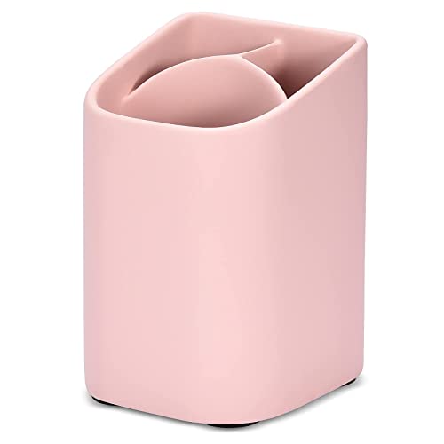 Zahnbürstenhalter Countertop Organizer Cup, Stift Schreibwaren Halter, Make-up Pinsel Rasiermesser Halter für Badezimmer Schule Büro, Erwachsene und Kinder, Rosa Cover