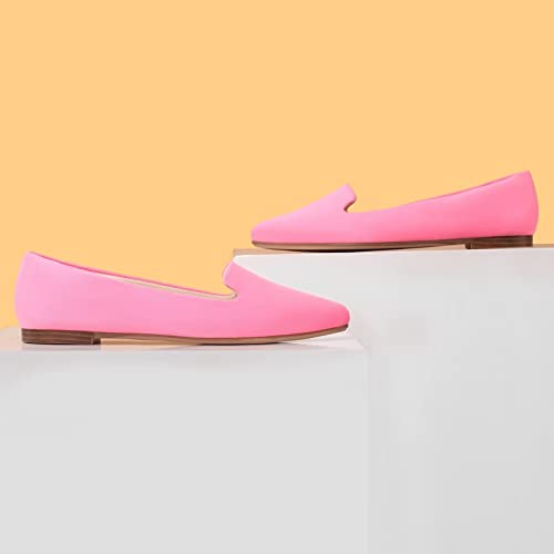 Image of MUSSHOE Black Flats for Women Pointed Toe-Comfortable Business Casual Work Shoes, Dressy Suede Slip On with Memory Foam for Office, Teacher & Standing All Day