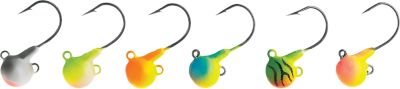 Northland Fishing Tackle Fireball Live Bait Jig for Walleye, Sauger, & Perch, Assorted Two-Tone Colors, 1/2 Oz, 6/Cd